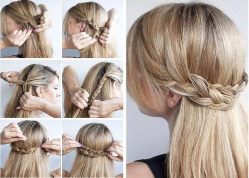 Прически в школу на короткие волосы. Красивые причёски с короткими волосами для девочек в школу, садик, простые за 5 минут, косички, инструкции с фото 25