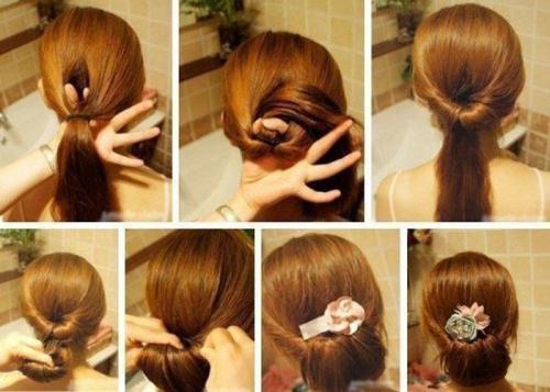 Прически в школу на короткие волосы. Красивые причёски с короткими волосами для девочек в школу, садик, простые за 5 минут, косички, инструкции с фото 23