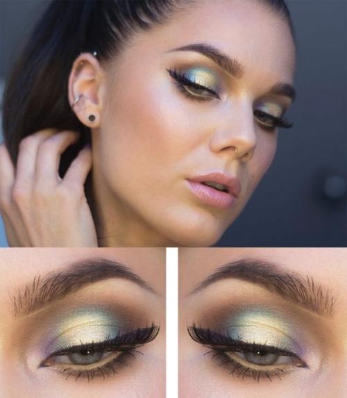 Макияж для голубых глаз и темных волос. Базовый набор косметички