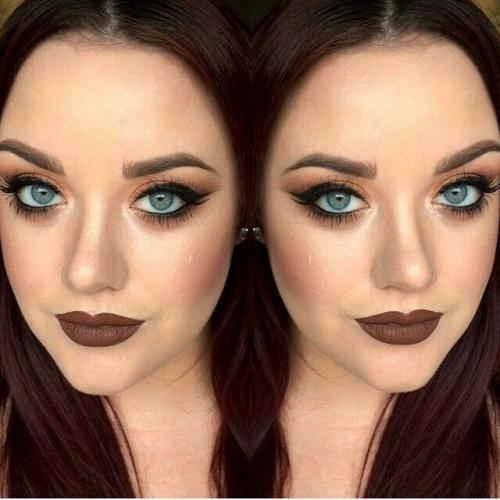 Как сочетать темную помаду с другими средствами макияжа. Макияж и образы: темная помада для брюнеток