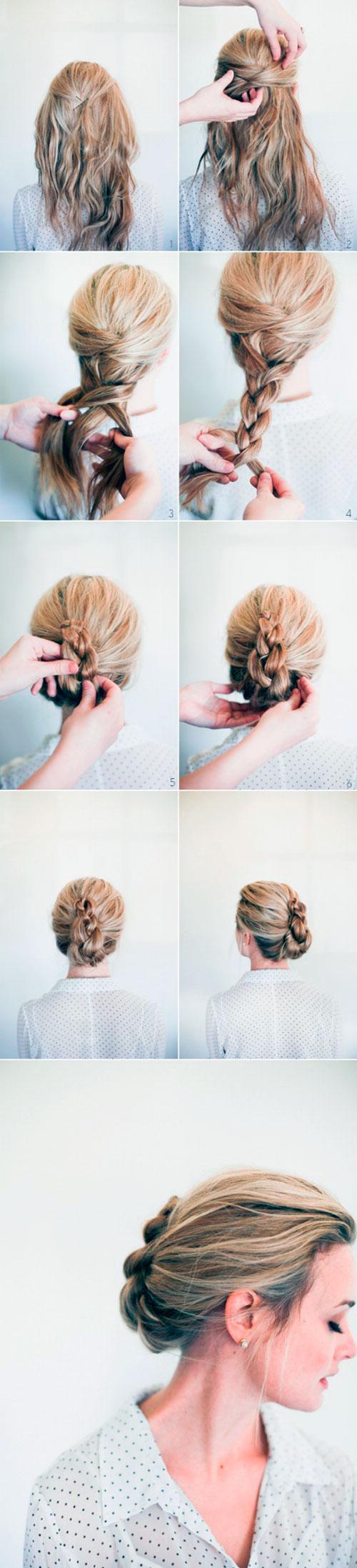 Легкие прически самой себе за 5 минут на средние. Легкие прически в школу самой себе за 5 минут: пошаговые фото 28