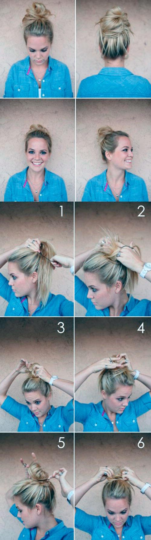 Легкие прически самой себе за 5 минут на средние. Легкие прически в школу самой себе за 5 минут: пошаговые фото 22