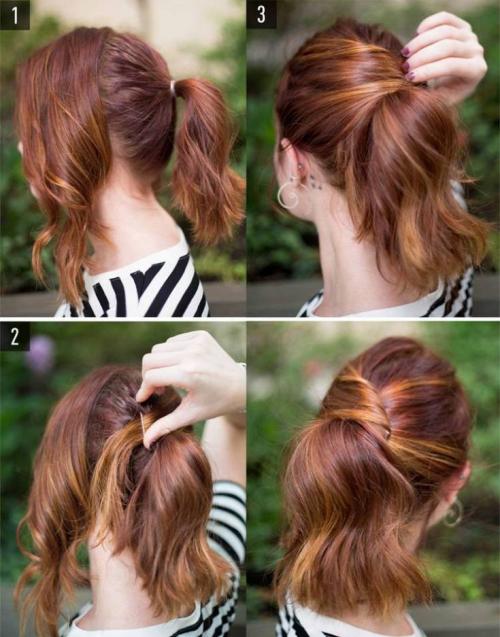 Пучок на короткие волосы с челкой. Как красиво собрать короткие волосы