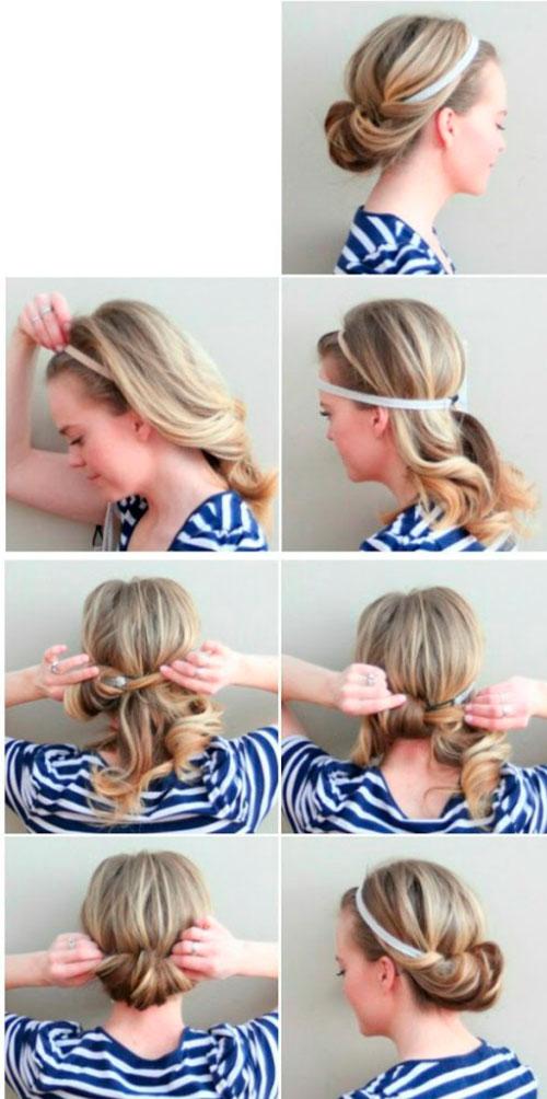 Легкие прически самой себе за 5 минут на средние. Легкие прически в школу самой себе за 5 минут: пошаговые фото 31
