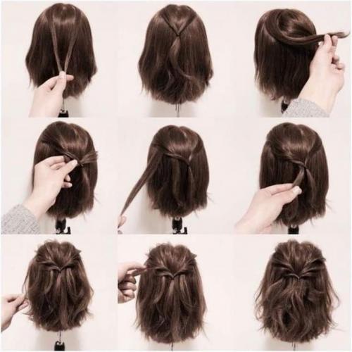 Пучок на короткие волосы с челкой. Как красиво собрать короткие волосы