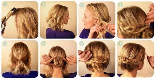 Пучок на короткие волосы с челкой. Как красиво собрать короткие волосы