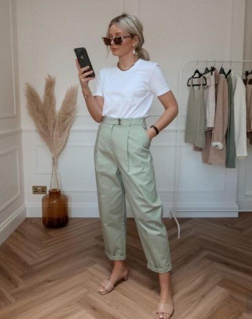 Самые модные брюки лета 2022. Широкие брюки 06