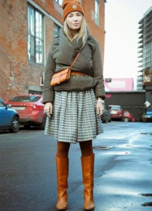 С чем носить пуховик оверсайз