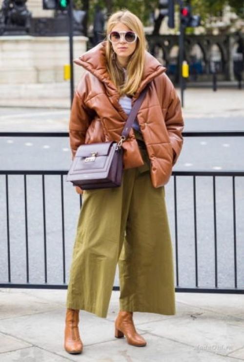 С чем носить пуховик оверсайз
