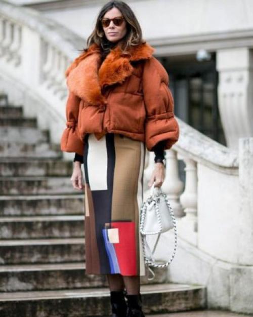 С чем носить пуховик оверсайз