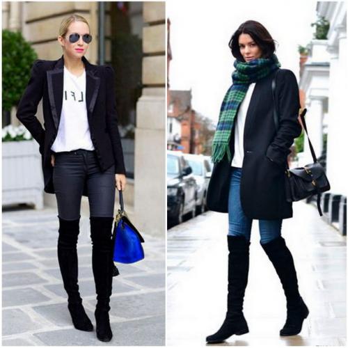 С чем носить кожаные ботфорты. Как носить ботфорты