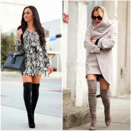 С чем носить кожаные ботфорты. Как носить ботфорты