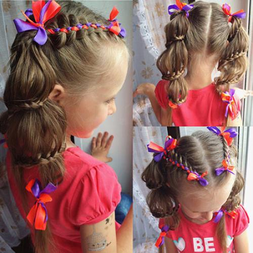 Длинные волосы прически на 1 сентября с бантами. Изумительные прически на 1 сентября: 20 вариантов с уроками