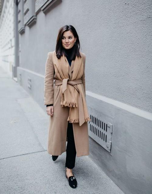 Как носить пальто с шарфом. Базовые варианты