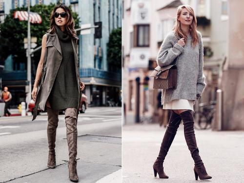 С чем носить ботфорты в текущем сезоне. С чем носить ботфорты в 2023: 47 модных образов с разной одеждой 15