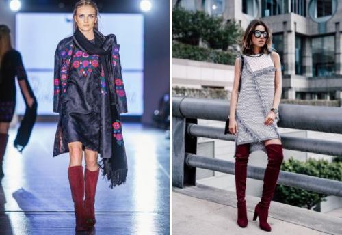 Можно ли носить бордовые замшевые ботфорты с брюками. С чем носить бордовые замшевые ботфорты?