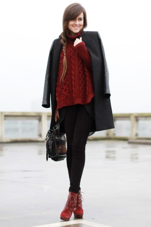 Какие цвета аксессуаров можно носить с бордовыми замшевыми ботфортами. Бордовые ботинки: с чем сочетать