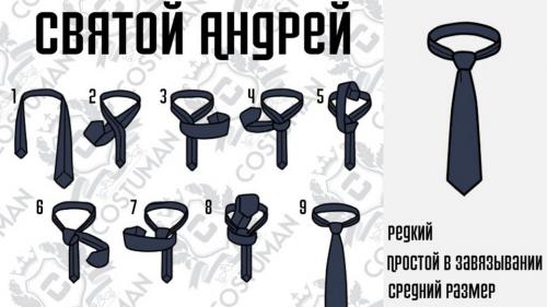 Как изменить вид узла мужского галстука в зависимости от ситуации. 12 способов завязать галстук