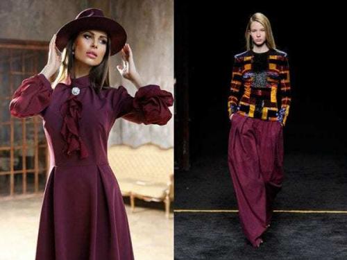 Цвет Марсала в одежде и макияже. Кому идет