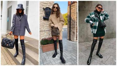С чем носить модные ботфорты осень-зима 2021-2022. С чем носить ботфорты: модные сочетания 2021/2022