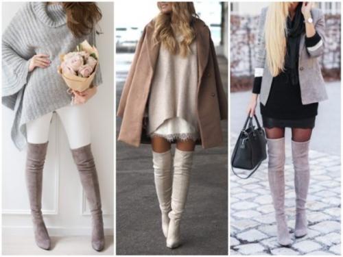 С чем носить бежевые ботфорты. Как и с чем носить бежевые ботфорты: советы модницам