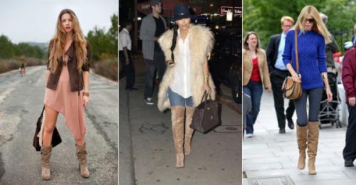 С чем носить бежевые ботфорты. Как и с чем носить бежевые ботфорты: советы модницам