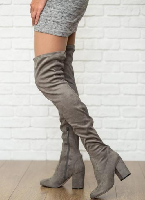 Какие материалы используются для изготовления ботфорты замшевого на каблуке. Разнообразие ботфортов-чулок, причины их большой популярности