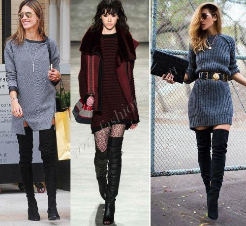 С чем носить ботфорты верхняя одежда. С чем носить ботфорты