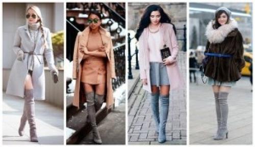 Сочетание стилей: как правильно подобрать пальто к серым ботфортам 15