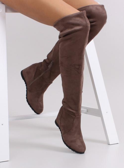 Что такое замшевые ботфорты. Замшевые ботфорты без каблука, актуальные образы на каждый день