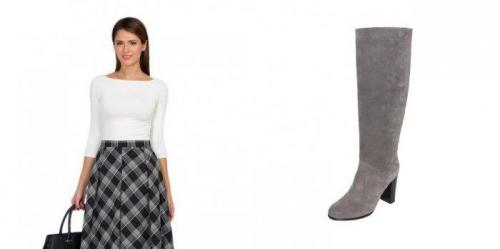 Какие цвета одежды подходят к замшевым серым сапогам. С чем выгодно будут смотреться высокие замшевые сапоги