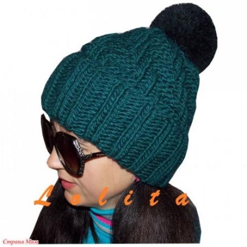 Объемные вязаные шапки женские. Как связать спицами модную шапку из толстой пряжи