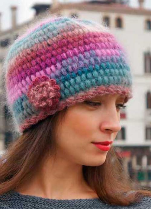 Красивый узор для шапки из толстой пряжи. Вяжем крючком модные шапки, подборка схем и описаний