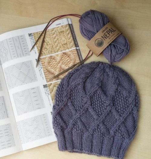 Шапка из толстой пряжи спицами, схемы. Шапка спицами, подборка