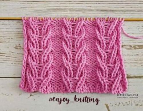 Объемный узор для шапки спицами. Большая подборка схем и описаний объемных узоров спицами