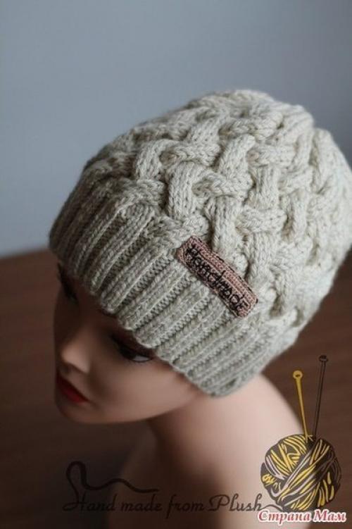 Шикарный узор спицами для шапок схемы. Шапка спицами, подборка