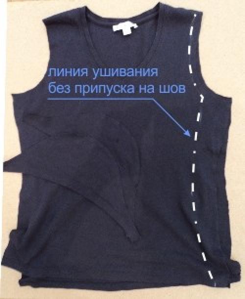 Как уменьшить размер футболки. Ушивание футболки 25