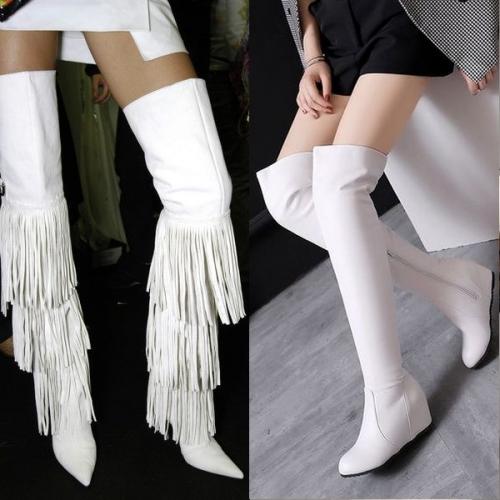 Белые ботфорты носить с чем. Стильные белые сапоги и популярные фасоны