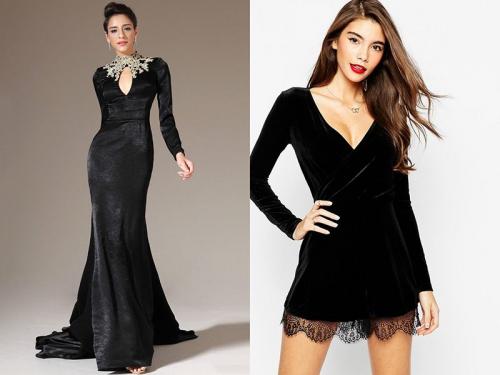 Бархатное платье кому идет. С чем носить бархатное платье