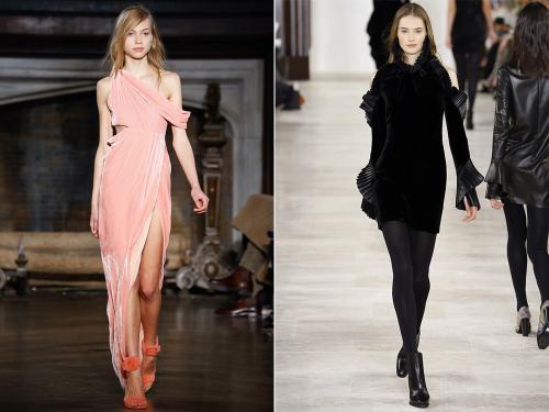 Вечерние платья из бархата. Особенности бархатной одежды