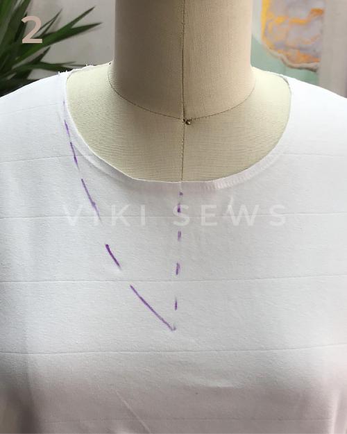 Как сделать воротник на футболке. V-образный вырез горловины в футболке Аля